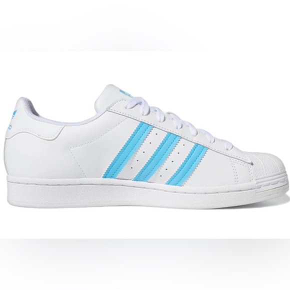 Adidas Superstar UNC Blue Mens Shoes White Sneaker - Picture 3 of 8